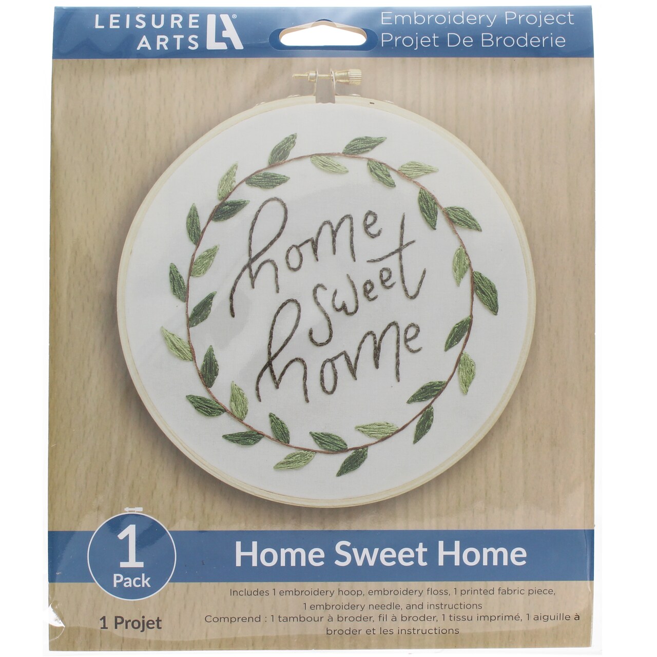 Leisure Arts Embroidery Kit 6" Home Sweet Home - Embroidery Kit for Beginners and Adults, Cross Stitch Kits with Patterns, DIY Starter Set for Seasonal Craft Projects